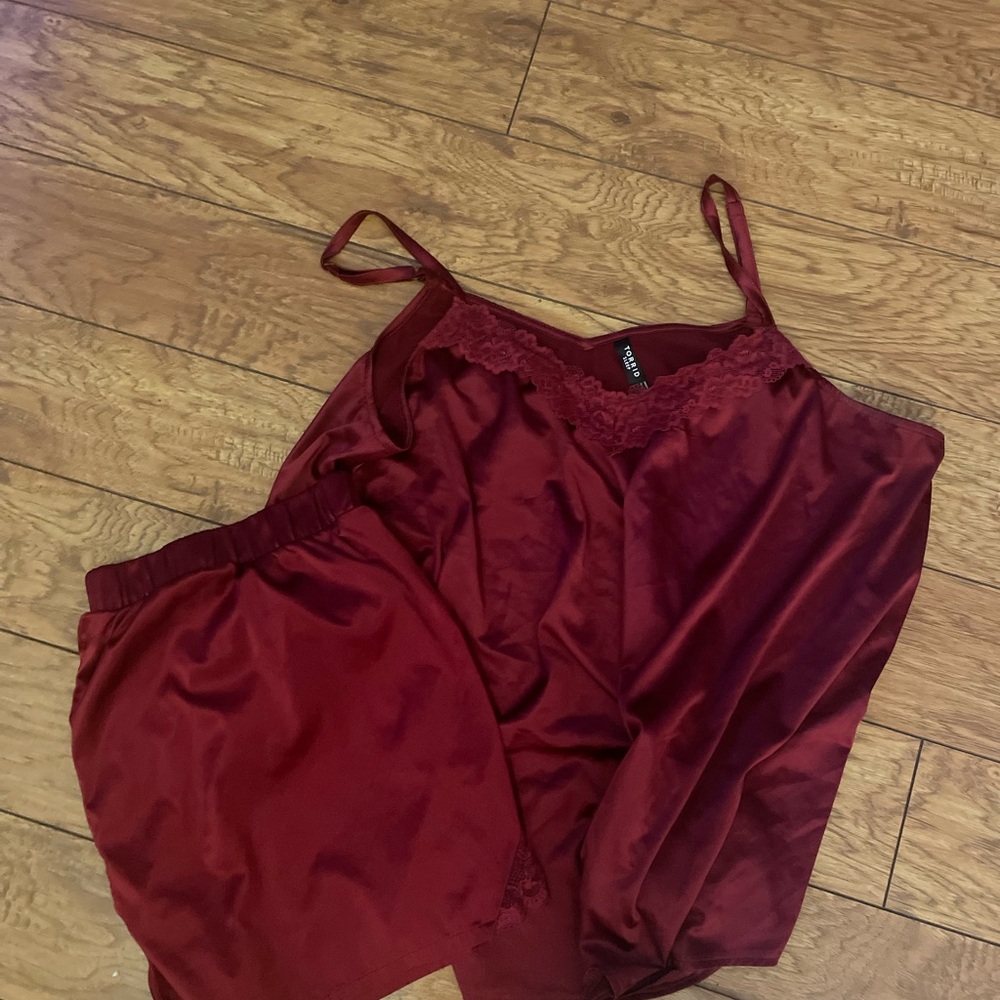 Torrid Deep Red Satin Pajama Set